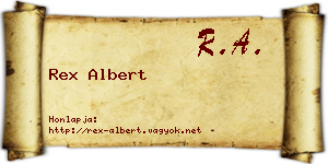 Rex Albert névjegykártya